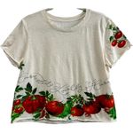 Maeve Anthropologie  Colette Boxy Semi Crop‎ White Tomato Tee Shirt Small Photo 3