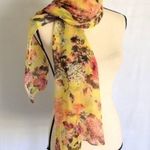 Vintage Floral Infinity Long Beach Scarf Yellow Photo 3