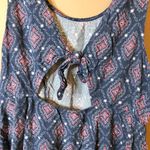 Torrid Medallion Tie Back Cutout Challis Sleeveless Dress Navy Blue Red White 0 Photo 6