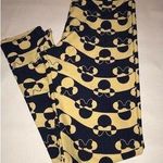 LuLaRoe  Disney Leggings Minnie Mouse OS One Size Navy Blue Yellow Photo 1