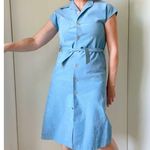 Vintage 60s Ultra Suede Dress baby Blue Size Small A line Retro Minimalist Photo 9