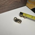 Lilly Pulitzer  Wild Cat Black Enamel Gold Tone Large Stud Pierced Earrings Photo 4