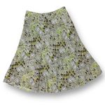 Charter Club Linen Paisley Floral Tropical Midi Skirt Green Brown 10 Flare Photo 11