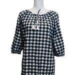 J.Crew  Gingham Black White Key Hole Long Line Shirt Dress Small Photo 2