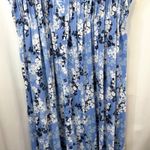 Woman Within  Plus Size 2XP Maxi Dress 26/28 Blue Floral Pleated Sleeveless 1427 Photo 5