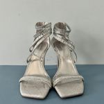 Gianni Bini Shawn Sparkle Embellished Silver Strappy Dress Sandal Heels Photo 2