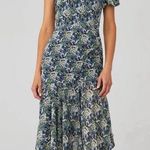 ASTR  The Label Santorini Dress Blue Green Floral One Shoulder Midi Medium Photo 0