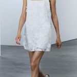 ZARA  Embroidered White Floral Dress Size Large NWT Photo 2