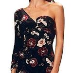 NWT Nicholas Revolve one sleeve mini silk velvet floral dress Black Size 2 Photo 0
