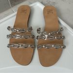 INC International Concepts Voma Shell Strappy Slide Sandals Size 8.5 Women Silver Photo 1