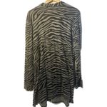Terra & Sky  Cardigan Womens 2X Gray Black Zebra Print PLUS Ribbed Long Duster Photo 2