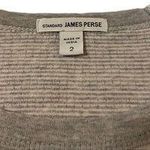 James Perse  Standard Striped Crewneck Sweatshirt Gray Size 2(M) Coastal Classic Photo 3