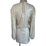ROTATE Sequins Dress in Egret 38 New Womens Mini Long Sleeve Cocktail White Size undefined Photo 5
