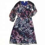Sundance Purple Floral Silk Chiffon Midi Dress Size XS Photo 1