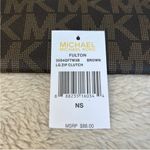 NWT Michael Kors Fulton Monogram Clutch Wristlet Brown Photo 12