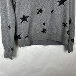 Pam & Gela size small gray Pullover Sweater V-neck Relaxed Fit Distressed Trim Photo 2