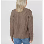 Daytrip Buckle Chunky Ribbed Quarter Zip Long Sleeve Pullover Sweater Brown - XS Photo 7