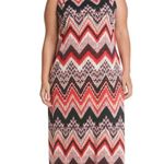 Notations New! Chevron Print Crochet-Back Detail Plus Size Maxi Dress Size 1X Photo 1