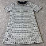 Zara Basic Dress Black White Beaded Neckline Short‎ Sleeve A Photo 1