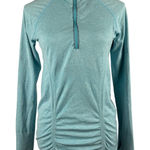 Athleta  Teal Long Sleeve Half Zip Running Top‎ Thumbholes Athletic Womens Medium Photo 0