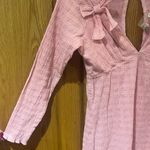 Free People Palina Long Sleeve Smocked Bow Details Mini Dress Rose Pink Size XS Photo 9