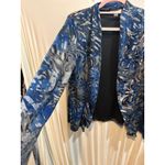 Dress Barn ‎ Blue Abstract Print Open Front Cardigan Blazer Jacket Medium Photo 2