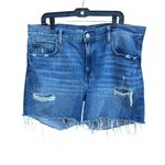 Old Navy  Women's Distressed Blue Jean Shorts High Rise Slouchy Straight size 16 Photo 0