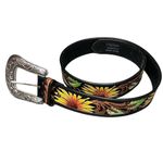 Nocona Women's Sunflower Tooled Western Belt D9 Yellow Photo 3