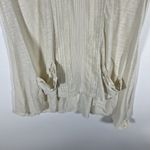 LOGO By Lori Goldstein LOGO T Shirt Pin Tuck Lace Trim Pocket Asymetric Hem Lagenlook Ivory Sz Medium Photo 3