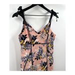 Cinq à Sept CINQ a SEPT Peach Pink Floral Print AINSLEY Tie Shoulder Fluted Silk Dress 4 Photo 2