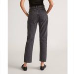 Evereve Everlane The 90’s Cheeky Jean Cropped Ankle Raw Hem Frayed Edge Black Gray 27 Photo 3