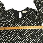 Everly  Women’s Small White Black Polka Dots Swing Bell Sleeve Mini Dress Photo 6