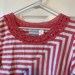 Alfred Dunner Petite  coral striped top Photo 1