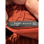 ZARA  WOMAN Rust Orange Paperbag Waist A-Line Mini Skirt Size M Photo 3