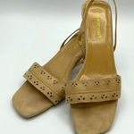 Colin Stuart  Suede Tan Suede Kitten Sling back Heels Size 6.5 B19A Photo 0