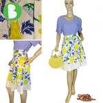 Talbots RSVP BY WHITE, YELLOW, BLUE & GREEN COTTON FLORAL TWILL SKIRT (12P) Photo 1