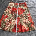 st. john's bay Vintage Y2K indie boho fairy green and orange floral midi cotton skirt size 4 Photo 4