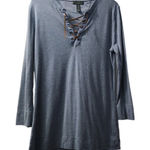 Ralph Lauren Lauren Lace-Up Knit Dress Long Sleeve Casual Comfy Blue M Photo 0