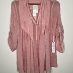 On The Road rose pink light flare blouse Photo 0