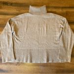 J.Crew  TurtleNeck Sweater M Tan Beige with Ribbed Details Wide Sleeves Soft Photo 7