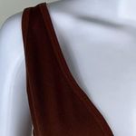 We Wore What  Circular Knit V-Neck Bra Top in Brunette Photo 8