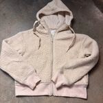 Aerie Offline Coat Womens Small CreamSherpa lined Teddy Bear Hoodie Jacket Multiple Photo 0