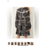 Entro Bandana Print Dress Tie Neck Ruffle Trim Tiered Long Sleeve Mini Casual Photo 10