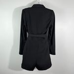 H&M Black Blazer Style Belted Waist Long Sleeve Romper Jumpsuit Size 2 Business Photo 4