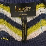 Laundry by Shelli Segal Chevron Knit Midi Dress with Striped Pattern in Navy,‎ Red, Yellow and White Photo 10