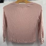 Gibson Look Womens Blouse Ribbed Knit V-Neck Long Sleeve Top Casual Pink L Photo 4
