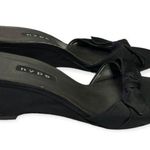 Hype Black Satin Leather Bow Front Wedge Sandal Size 7 Photo 99