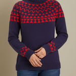 Duluth Trading Cotton Blend Fair Isle Turtleneck Sweater Size XXL Blue Photo 0