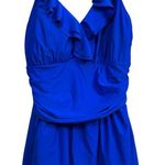Perona Blue Ruffle One Piece Swim Dress Size 18 Photo 0