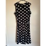 Shelby & Palmer Vintage Y2K  Womens Black Polkadot TieWaist Midi Dress sz XL 90's Photo 2